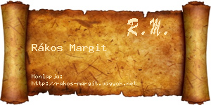 Rákos Margit névjegykártya